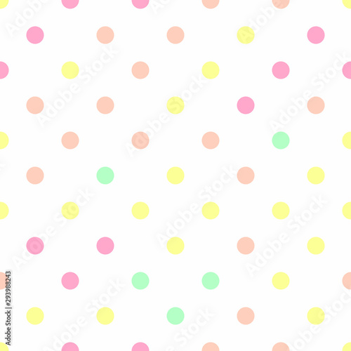 Pastel polka dot seamless, pattern background, vector.