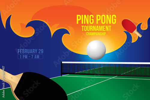 Vector of ping pong background. Sports concept