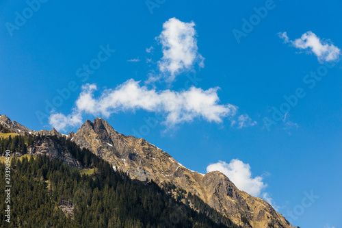 Mountain peak and clouds - illustration