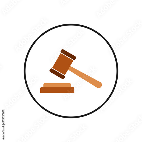Gavel icon vector. Hammer icon vector. Judge Gavel Auction Icon. Bid
