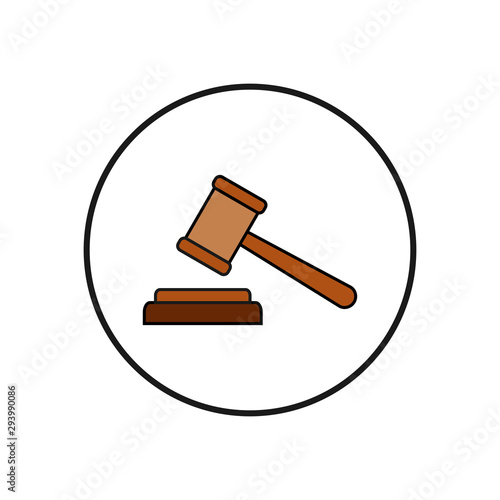Gavel icon vector. Hammer icon vector. Judge Gavel Auction Icon. Bid