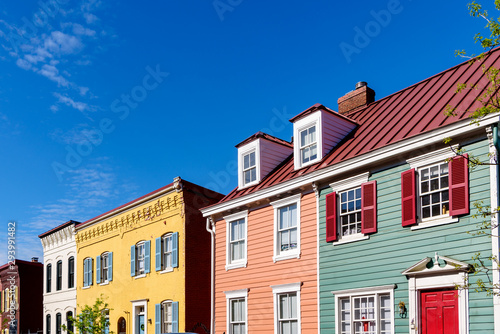 Colorful Historic Row Houses in Georgetown, Washington DC photo