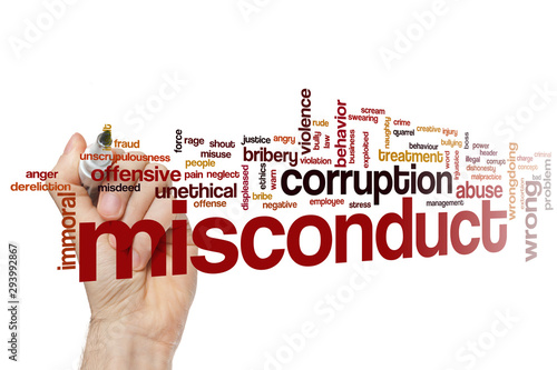 Misconduct word cloud photo