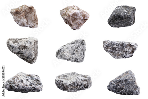 Group of Stones collection isolated on white background. Graphic Resources