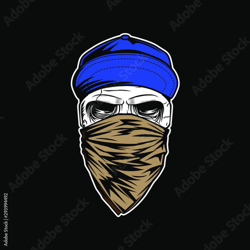 Masked bandana skull with hat
