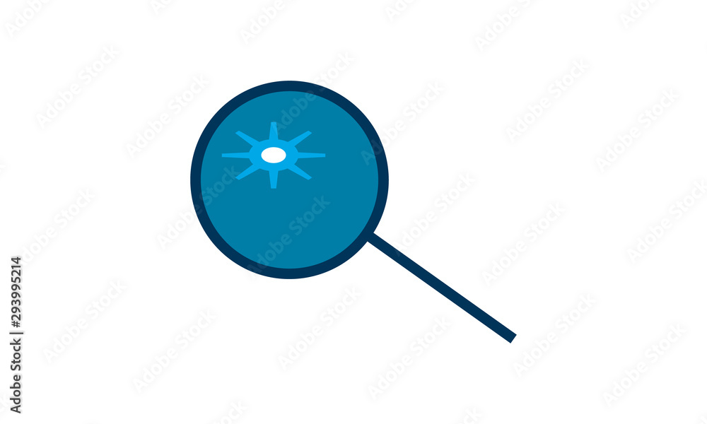Searching virus icon, ideal for healthcare, antivirus, and scientific research applications Searching virus icon, ideal for healthcare, antivirus, and scientific research applications