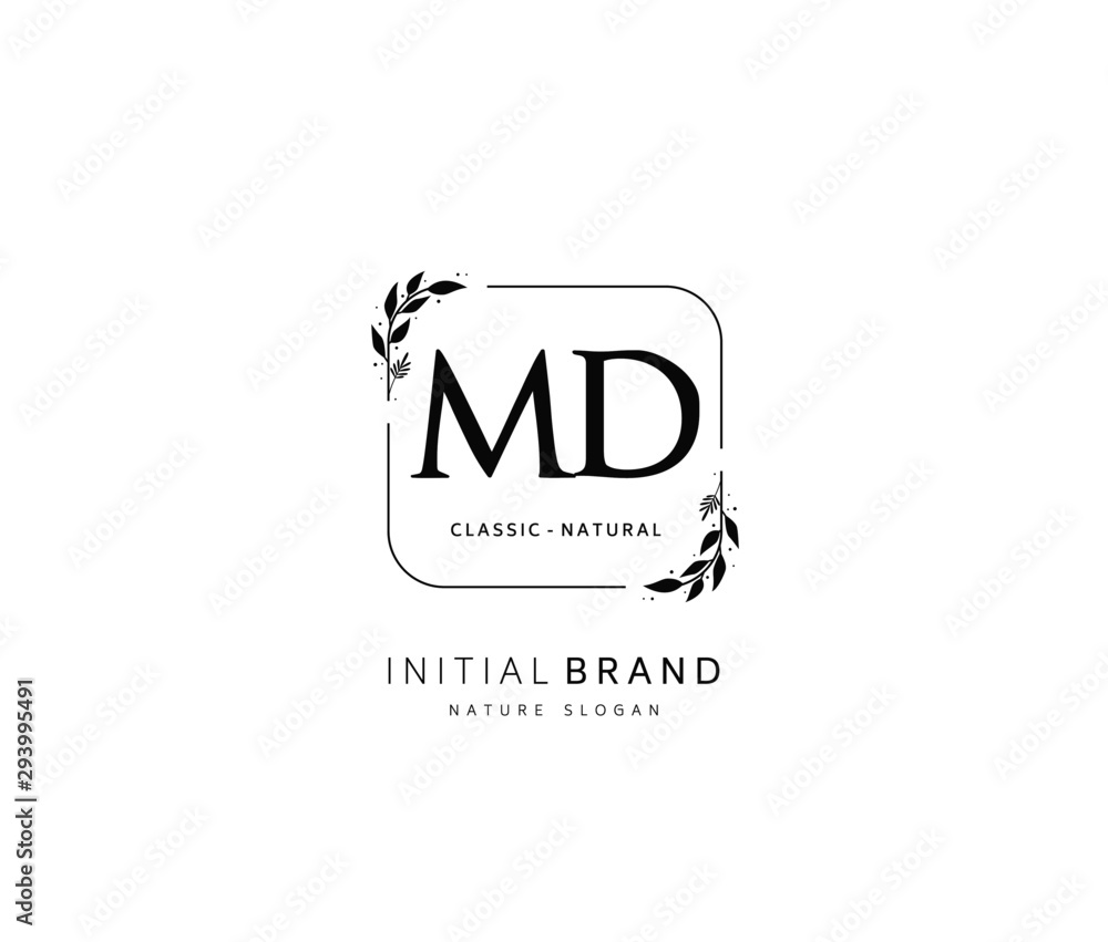 M D MD Beauty vector initial logo, handwriting logo of initial signature, wedding, fashion, jewerly, boutique, floral and botanical with creative template for any company or business. M D MD Beauty vector initial logo, handwriting logo of initial signature, wedding, fashion, jewerly, boutique, floral and botanical with creative template for any company or business.