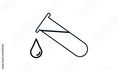  Test tube vector icon flat style graphical symbol.