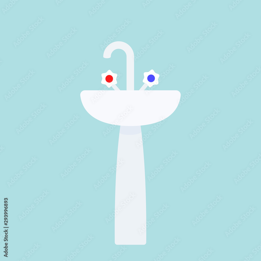 Fototapeta premium Wash basin in flat style