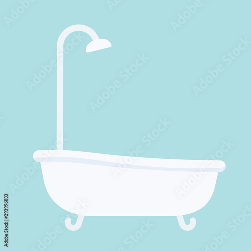Bath tub in flat style