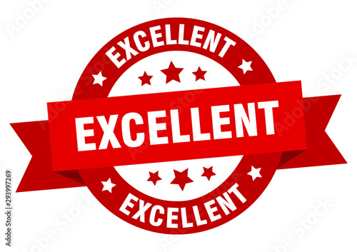 excellent ribbon. excellent round red sign. excellent