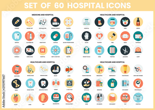 Hospital icons set for business,