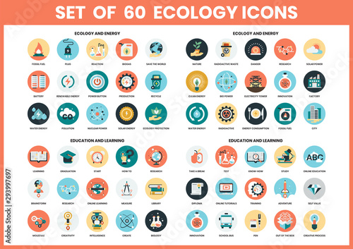 energy icons set for business
