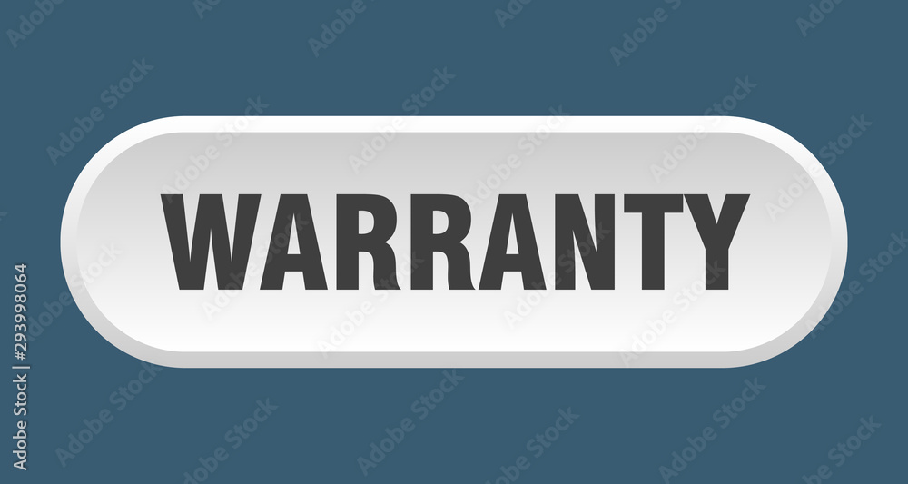 warranty button. warranty rounded white sign. warranty