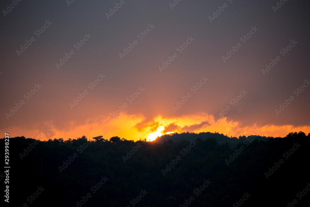 sunset in the mountains