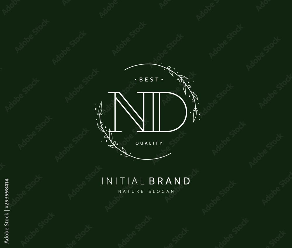 N D ND Beauty vector initial logo, handwriting logo of initial signature, wedding, fashion, jewerly, boutique, floral and botanical with creative template for any company or business. N D ND Beauty vector initial logo, handwriting logo of initial signature, wedding, fashion, jewerly, boutique, floral and botanical with creative template for any company or business.