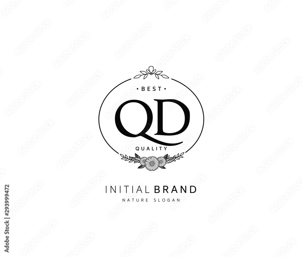 Q D QD Beauty vector initial logo, handwriting logo of initial signature, wedding, fashion, jewerly, boutique, floral and botanical with creative template for any company or business. Q D QD Beauty vector initial logo, handwriting logo of initial signature, wedding, fashion, jewerly, boutique, floral and botanical with creative template for any company or business.