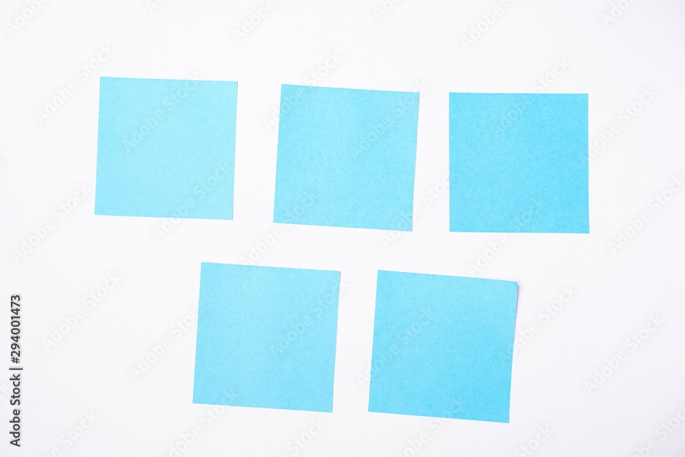 Sticky notes against white background, copy space for text