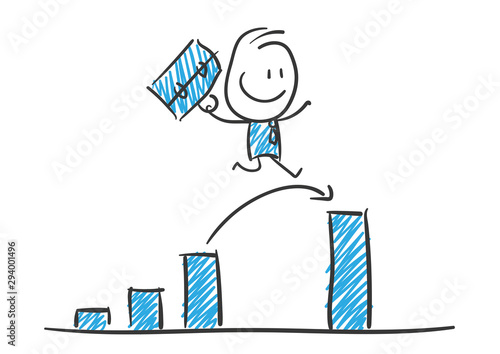 Stickman Blue: Success, Shares, Yield. (Nr. 100)	