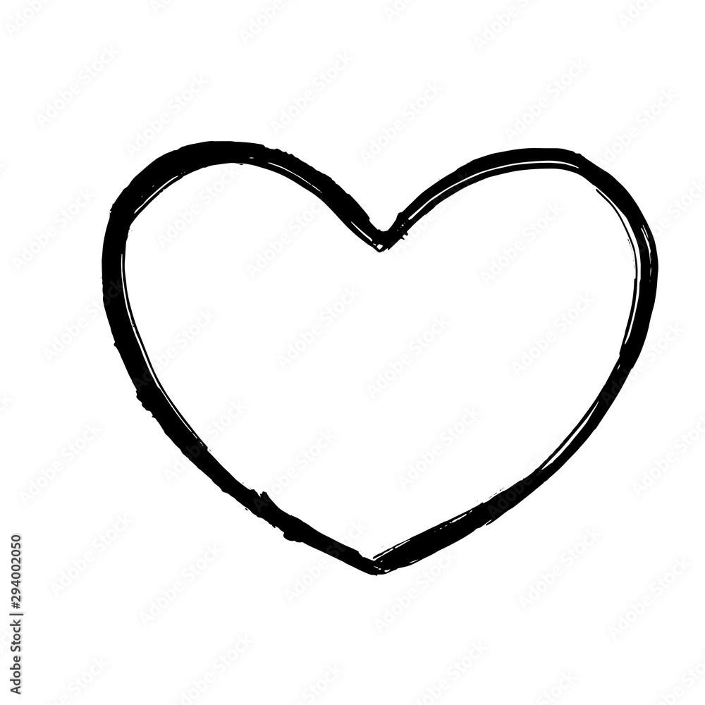 Black grunge textured heart. Hand drawn symbol of love. Vector design element. Black grunge textured heart. Hand drawn symbol of love. Vector design element.