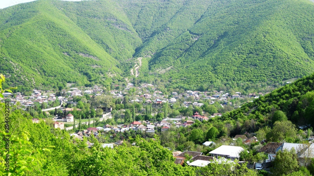 The mountainous area of the Sheki