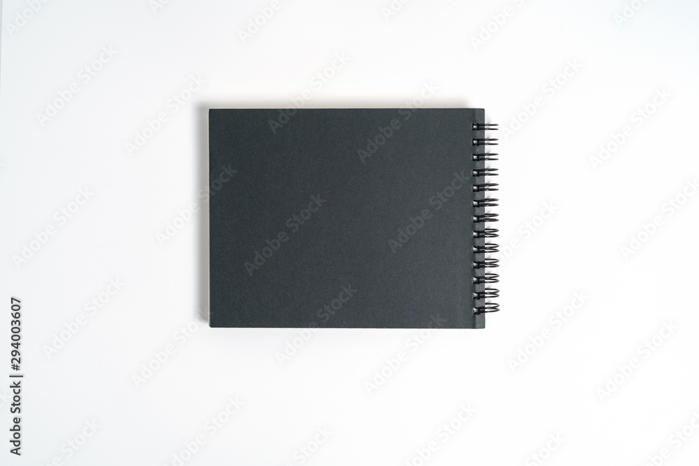 black notebook on white background with clipping path black notebook on white background with clipping path