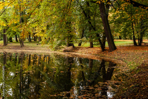 Jesień w Parku Lubomirskich, Dojlidy, Białystok, Podlasie, Polska