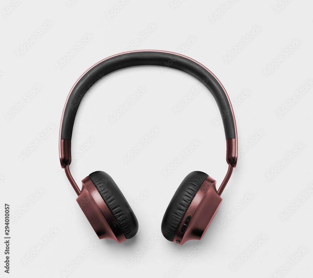 Wireless red and black headphone on isolated background. Wireless red and black headphone on isolated background.