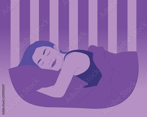 Vector hand drawn graphic illustration. Sexy pretty posing person  cartoon  sleep on its side and dream
