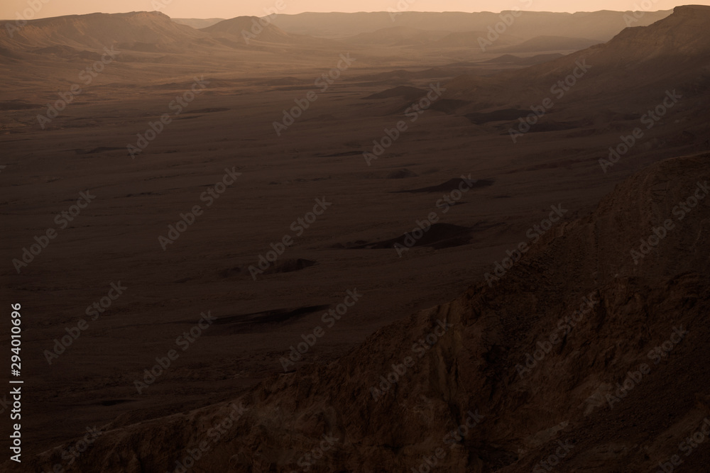 Beautiful sunset at desert valley 