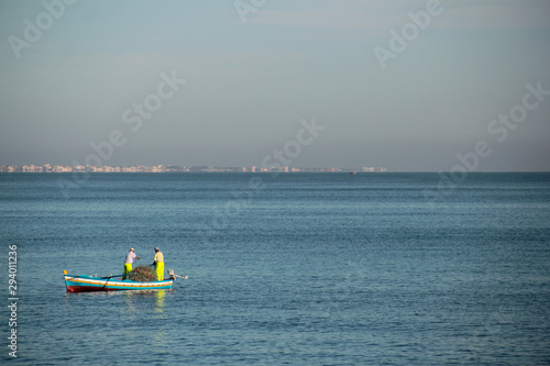 fishing boat on the sea in front of mahdia tunisia © Dennis Twe