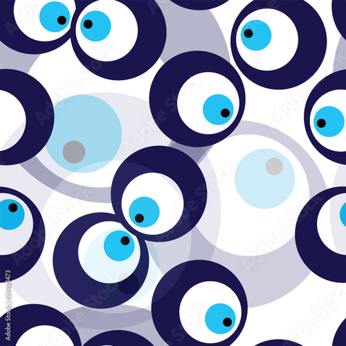 seamless pattern with blue evil eye vector
