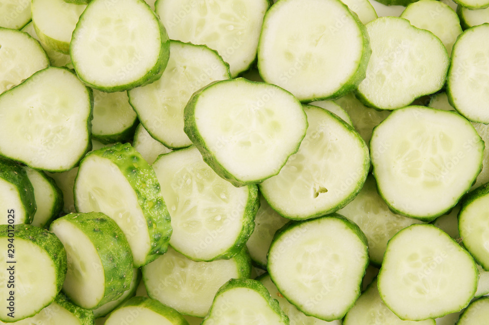 Sliced cucumber background Sliced cucumber background