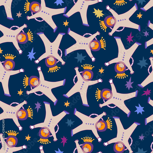 Vector cute design with space theme. The design is perfect for wallpapers  backgrounds  wrapping paper  sheets  clothes  stationery and decorations.