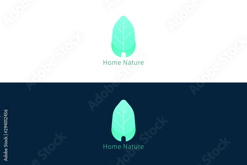 building nature modern logo design sign illustration symbol vector leaf green company simple minimalism home house