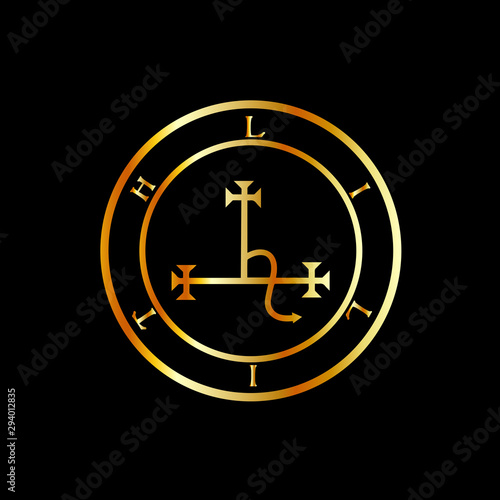 Sigil of Lilith- Female demon Lilith symbol in gold colors