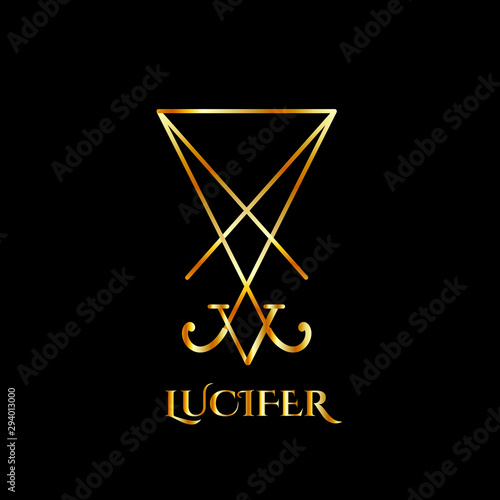 Sigil of Lucifer- A symbol of satanic god Lucifer in gold