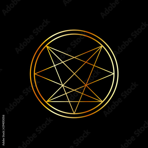 Occult symbol- Order of Nine Angles symbol in gold
