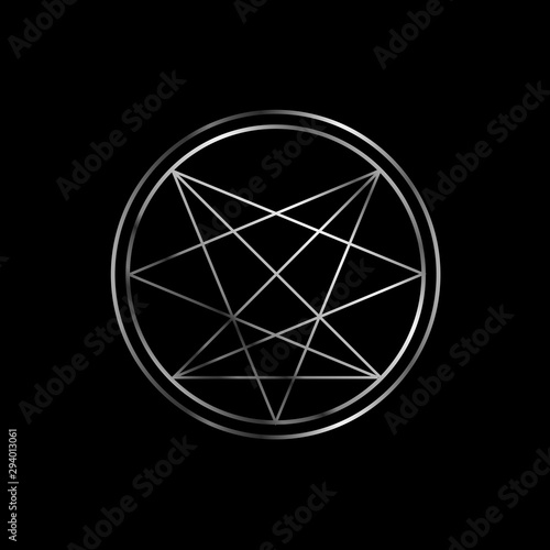 Occult symbol- Order of Nine Angles symbol in silver