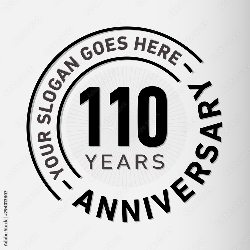 110 years anniversary logo template. One hundred and ten years celebrating logotype. Vector and illustration. 110 years anniversary logo template. One hundred and ten years celebrating logotype. Vector and illustration.