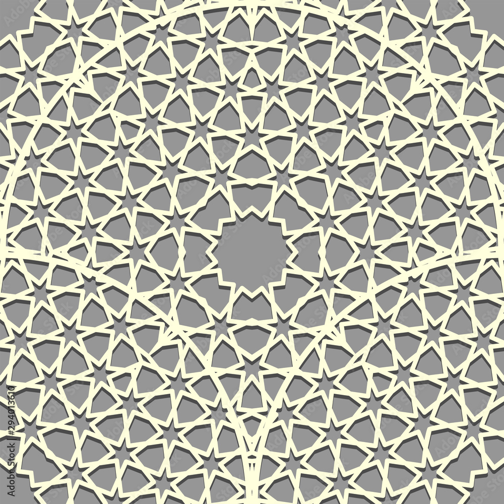 Seamless six-pointed stars. Eastern symmetry pattern with mandala. Islamic background. Arabic line art texture. Seamless six-pointed stars. Eastern symmetry pattern with mandala. Islamic background. Arabic line art texture.