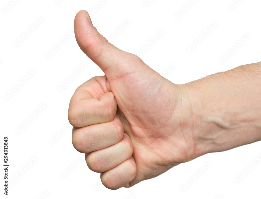 hand with thumb up isolated on white background hand with thumb up isolated on white background
