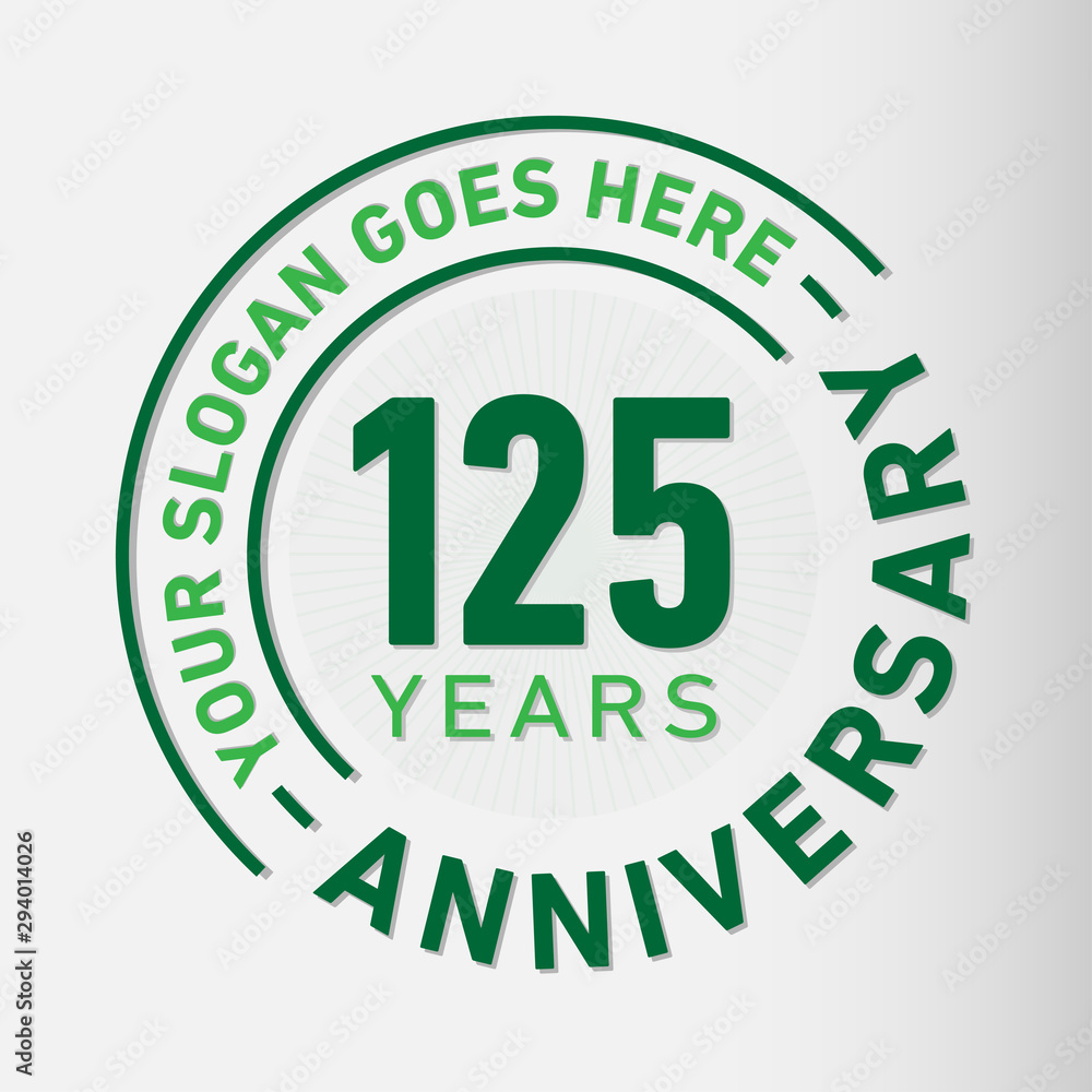 125 years anniversary logo template. One hundred and twenty-five years celebrating logotype. Vector and illustration. 125 years anniversary logo template. One hundred and twenty-five years celebrating logotype. Vector and illustration.