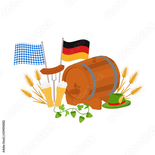 Oktoberfest social media post mockup. Beer Festival. Advertising web banner design template. Social media booster, content layout. Promotion poster, print ads, flat illustration