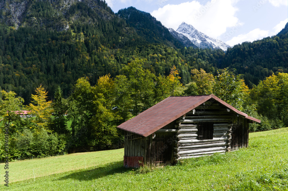 Lonesome hut somewhere in the bavarian alps Lonesome hut somewhere in the bavarian alps
