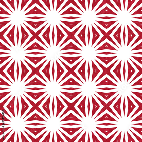 Red star burst abstract geometric seamless textured pattern background