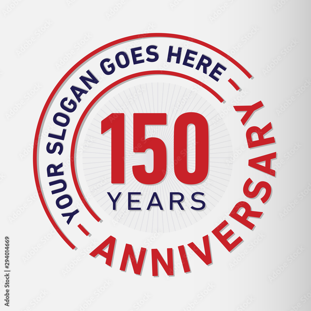 150 years anniversary logo template. One hundred and fifty years celebrating logotype. Vector and illustration. 150 years anniversary logo template. One hundred and fifty years celebrating logotype. Vector and illustration.