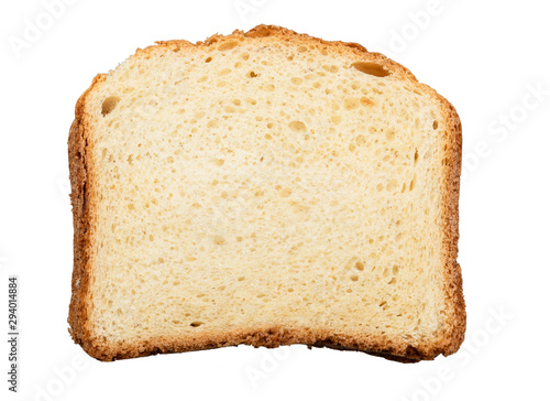 Slice of fresh wheat bread isolated on white
