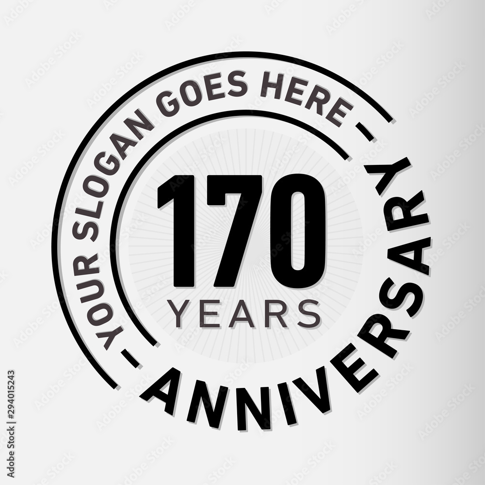 170 years anniversary logo template. One hundred and seventy years celebrating logotype. Vector and illustration.