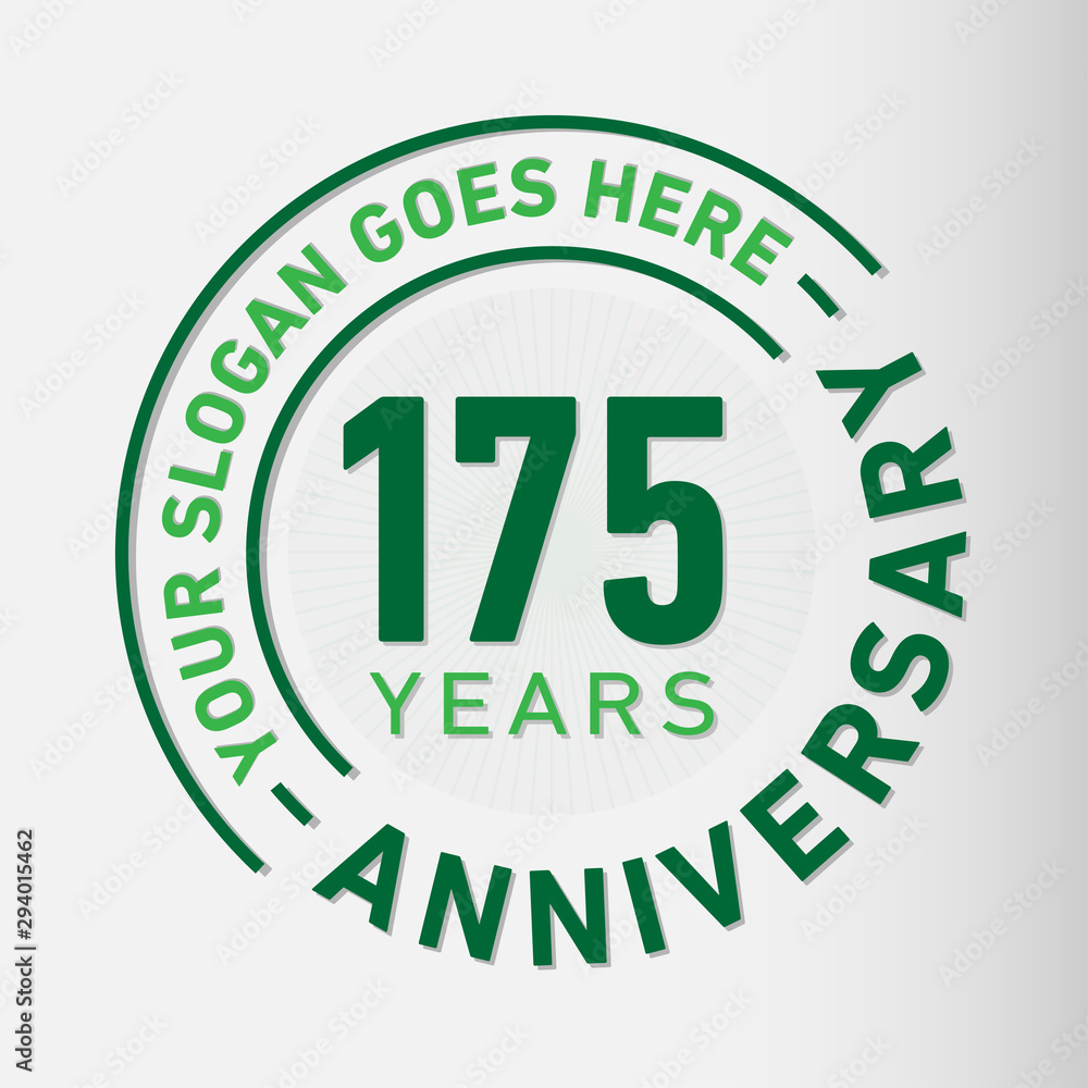 175 years anniversary logo template. One hundred and seventy-five years celebrating logotype. Vector and illustration. 175 years anniversary logo template. One hundred and seventy-five years celebrating logotype. Vector and illustration.